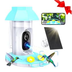 HARYMOR Hummingbird Feeder with Camera,1080P Solar Powered Bird Watching Camera, Ant Moat & Bee Proof, AI Identify Bird Species, Gift for Bird Lovers