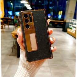 ZORSOME for Oppo Find N Bling Glitter Hinged Stand Case for Girls Women,Luxury Bling Full Protecive Shockproof PC Case Cover for Oppo Find N,Black