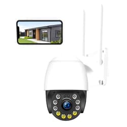 HOSAFE.COM Security Camera Outdoor Wired with Night Vision Color, 360 WiFi Cameras for Home Security, Waterproof Video Surveillance Cameras, Motion Detection, Auto Tracking & Alarm, Fee Phone App and PC Software