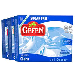 Gefen Sugar Free Clear Unflavored .3oz (3 Pack) | Fish Free & Meat Free, Vegan Friendly, Easy to Prepare, Kosher for Passover
