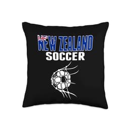 G2T New Zealand Summer Sports Soccer New Zealand Soccer Ball in Net-Kiwi Football Supporters Throw Pillow, 16x16, Multicolor