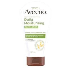 Aveeno Daily Moisturizing Face Lotion with Soothing Prebiotic Oat, Lightweight Non-Greasy Facial Moisturizer for Normal to Dry, Sensitive Skin, 24-Hour Moisture, Fragrance-Free, 5 oz