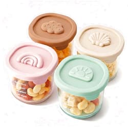 YIVEKO Baby Food Containers with Lids Silicone Baby Food Storage Containers for Infants & Toddlers, Leakproof Freezer-Safe Reusable Baby Food Jars for Breastmilk & Solid Foods, 4oz Silicone Containers, 4PK
