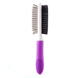 POODLIE Pet Grooming Brush - Fur Detangling Pins & Coat Smoothing Slicker Bristles, Two-Sided Design for Dogs, Cats & Other Animals