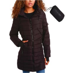 Steve Madden Women's Winter Coat - Packable Long Length Quilted Puffer Parka Coat - Hooded Outerwear Jacket for Women, S-XL