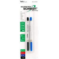 Pen Savings Schmidt 9000 Easy Flow Hybrid Ballpoint Refill Medium, 1 Black & 1 Blue, 2 Pack Blister