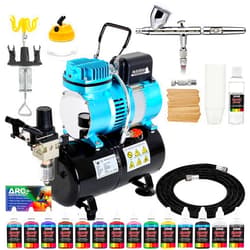 Master Airbrush Iwata-Medea Eclipse HP CS Airbrush Set with Cool Runner II Dual Fan Air Tank Compressor System Kit, 12 Color Acrylic Airbrush Paint Artist Set, Hose, Holder, Cleaning Pot, Mixing Cups, How-to Guide