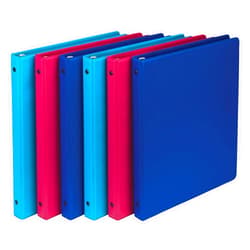Samsill 0.5 Inch Document Storage Binder, Made in USA, FSC 100% Recyled Chipboard, Round Ring, 3 Ring Binder, 6 Pack, Assorted Fashion Colors