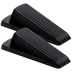 BHYTAKI Door Stoppers for Bottom of Door on Floor, Premium Rubber Stoppers Wedge, Door Stops for Carpet Heavy Duty, Door Stoppers for Bottom of on Tile, Concrete, Wooden Floor, Door Gaps (Black, 2 Pack)