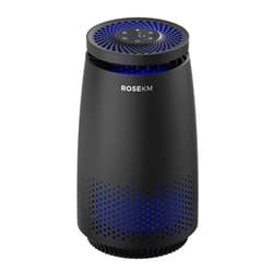 Rosekm Air Purifiers for Home Bedroom, Air Cleaner with 3-In-1 HEPA Filter for Dust Smoke Pet Dander Odor with Sleep Mode, Aromatherapy, Timer, Portable (Black)