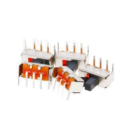 Fielect 100Pcs 2 Position 3Pin 1P2T Panel Mount Micro Slide Switch Latching Toggle Switch High Knob 6mm Handle Height Silver 50V 0.5A SS12F23-G6