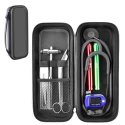 ALKOO Stethoscope Case Compatible with 3M Littmann Classic III Monitoring/Lightweight II S.E/Cardiology IV Diagnostic/MDF Acoustica Stethoscopes- Black Flower