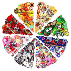 NICEVINYL Embroidered Iron-on Patches Applique: 72Pcs Random Assorted Decorative Patches Iron on/Sew on for Clothing Accessories