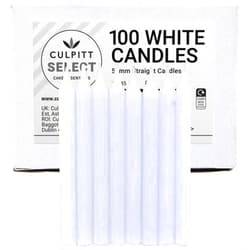 Culpitt Select White Birthday Candles, Pack of 100, 60mm Plain Celebration Cake Candles for Party, Birthday, Treats
