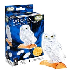 BePuzzled | Owl Original 3D Crystal Puzzle, Ages 12 and Up, Owl, Clear