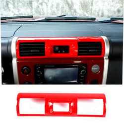 HAGEZA ABS Red Central Control Air Outlet Decorative Frame Cover Trim Fit forToyot-a FJ Cruiser 2007-2021 Car Dashboard Air Vent Molding Strip Cover