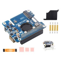 UeeKKoo PCIe to M.2 Adapter with PoE Function Compatible with Raspberry Pi 5, Pi 5 POE HAT M.2-M-Key HAT+ Supports NVMe Protocol M.2 SSD 2230/2242, IEEE 802.3af/at Network Standard with Metal Heatsink