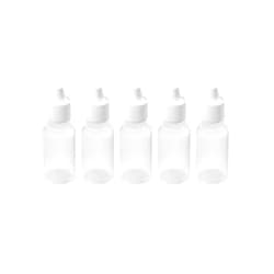 UPSTORE 50 Pcs Empty Plastic Squeezable Dropper Bottle with Plug Refillable Portable Eye Liquid Container with Screw Cap (30ML)