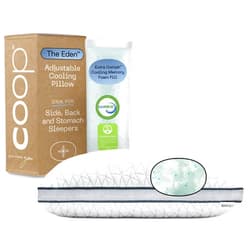 Coop Home Goods Eden Cool Adjustable Pillow, King Size - Adjustable Memory Foam with Gel Infusion - Soft Breathable Lulltra Fabric - Ideal for All Sleepers - Eco-Friendly CertiPUR-US Certified