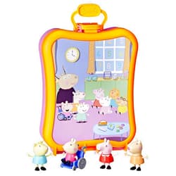 Peppa Pig Peppa's Club Friends Carrying Case Playset, Includes 4 Figures, Back to School Toys for Kids, Classroom Preschool Gifts, Ages 3+