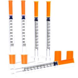 DPEI XUAN 1ML Syringe, Lab Supplies Syringes 29G 1/2 Inch with Cover, Individually Wrapped, Pack of 25