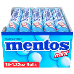 Mentos Mint Chewy Candy 15 Pack 10 Calorie Each Piece
