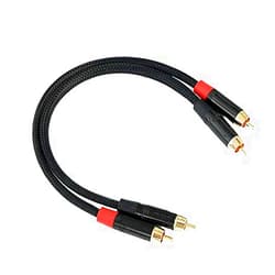 Fanmusic C003 RCA Male to Male ROXTONE RCA 2 Core HiFi Single Channel Audio Cable 25cm