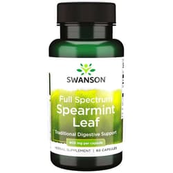 Swanson Spearmint Leaf (Mentha Spicata) - Full Spectrum Herbal Supplement Supporting Digestive Health & Mild Stomach Issues - Natural Formula Supporting Health & Wellness - (60 Capsules, 400mg Each)