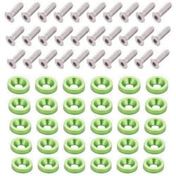 Rantecks 30PCS Aluminum Fender Bumper Washer Bolt M6 Engine Bay Dress Up Kit for Car Automotive-Greed