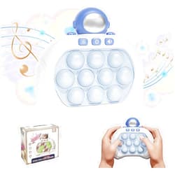 Majabike Handheld Bubble Light-up Games for Kids,Fast Push Pop Game for Adults, Autism Sensory Fidget Toys, 4 Modes with Sounds, Birthday Gifts for Boys Girls Ages 3+ (Blue)