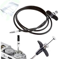Fotasy 100cm Mechanical Cable Shutter Release with Bulb-Lock for Fujifilm X10 X20 X30 X100s X100t X-Pro1 X-Pro2 X-E1 X-E2, Leica M6 M7 M8 and Nikon Df F4 FM2 F3 FE FM3a F80, Threaded Release Cable