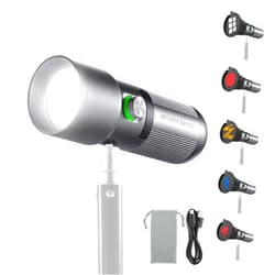 NEEWER Basics RGB Photography Flashlight, 4 Colors/20 GOBO Filters/CRI95+/7500mAh, 10W 6300K Portable LED Video Spotlight Patterned Ambient Aluminum Sunset Light for Recording Studio Lighting, FL10