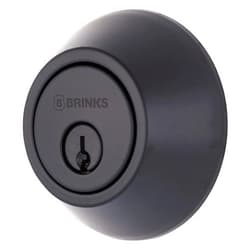 BRINKS - Transitional Single Cylinder Deadbolt, Matte Black - Built for Rigorous Residential Protection with ANSI Grade 2 Security (E2401-122)