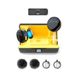 Caiord 2Pack Wireless Lavalier Microphone for iPhone iPad Android with Charge Case, Mini Clip/Magnetic Microphones for Lightning/USB-C Video Recording, Vlogging, YouTube, Interviews, 100FT