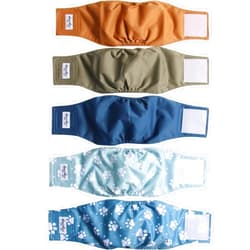 JoyDaog Reusable Dog Belly Bands for Male Dogs Diapers,5 Pack Premium Washable Dog Diapers Male Puppy Nappies Wrap,S