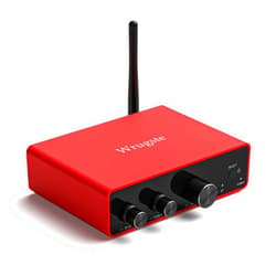 Wrugste Hi-Fi Audio Amplifier Bluetooth 5.0 Stereo Audio 2 Channel Amplifier Receiver Hi-Fi Amp 2.0 CH for Home Speakers 100W x 2 with Bass and Treble Control (with Power Supply DC15-24V)
