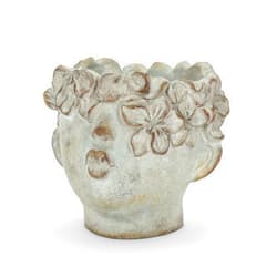 Abbott Collection 27-BACI-041-SM Small Kissing Face Planter, Grey