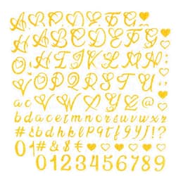 YKYUASD 820 Pcs 10 Sheets Valentines Day Stickers Vinyl Gold Alphanumeric Stickers Self-Adhesive Letter Number Symbol Heart Stickers for DIY Crafts Art, Classroom Decor, Address Number (Gold,1inch)