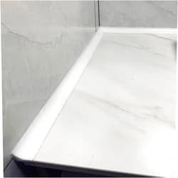 WSIWZAI Shower Threshold Water Dam, Water Barrier Strip, Silicone Water-Blocking Self-Adhesive Sealant Strip for Countertop, Sink, Bathtub, Wet Room Floor(White 1 Meter)