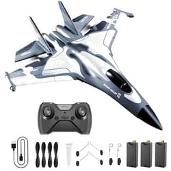 Generic Falcon G1 RC Plane with 2.4 Ghz GyroScope Stabilization - 3 Channel Fighter Airplane with Dual Motor - Ready to Fly Glider with Led Night Light Jet Toy with Remote Control for Beginners, Kids & Adults