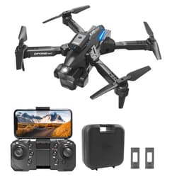 GoolRC Drone with Camera, 4K Foldable mini Drones for Adults, 2 Batteries, 40 Mins Flight, 90°-120° Adjustable Lens, 360° Flips, FPV RC Quadcopter with Obstacle Avoidance, Optical Flow, Gesture Selfie with Carrying Case, Black