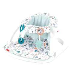 Fisher-Price Portable Baby Chair Sit-Me-Up Floor Seat With Developmental Toys & Machine Washable Seat Pad, Pacific Pebble