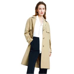 Orolay Women's Single Breasted Trench Coat Long Windbreaker Button Coat Slim Fit Jackets with Belt