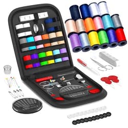 LE PAON Sewing Kit Gifts for Grandma, Mom, Friend, Traveler, Adults, Beginner, Emergency,Sewing Supplies Accessories with Scissors,Sewing Needles Thimble, Thread,Tape Measure etc (Black, S)