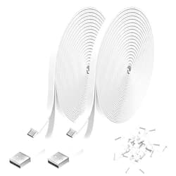 Uogw 2 Pack 26FT Power Extension Cable Compatible with WyzeCam,WyzeCam Pan,WYZE Cam OG,KasaCam Indoor,NestCam Indoor, Blink,Cloud Cam, USB to Micro USB Durable Charging Cord for Security Camera(White)