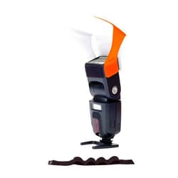 LumiQuest Flash Pocket Bouncer, Flash Diffuser with UltraStrap, Universal Classic Design for External Camera Flashes, Photography Lighting, Light for Pictures, Studio Lights, Orange