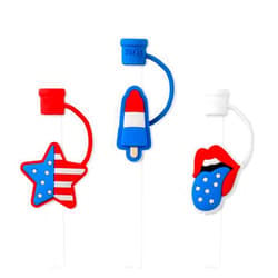 Swig Life Swig Straw Toppers Set, 3 Reusable Straws with 3 Silicone Straw Covers, Straw Cover Cap with Customizable Straw Length, Compatible with 40oz Tumblers, Tumbler Accessories (All American)