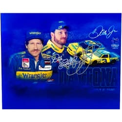 Sports Memorabilia Dale Earnhardt Jr Wrangler Daytona Signed 8x10 Photo W/Dale Earnhardt Sr W/COA - Autographed NASCAR Photos