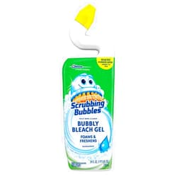 Scrubbing Bubbles Bubbly Bleach Gel Toilet Bowl Cleaner, Extended Neck to ensure Freshness, Rainshower Scent, 24 oz