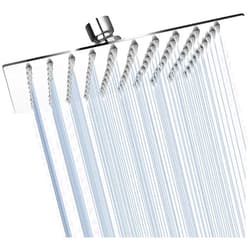 GGStudy Square 6 Inch Stainless Steel Shower Head High Pressure Rainall Shower Head Chrome Ultra Thin Design-Best Pressure Boosting with Silicone Nozzle Easy to Install